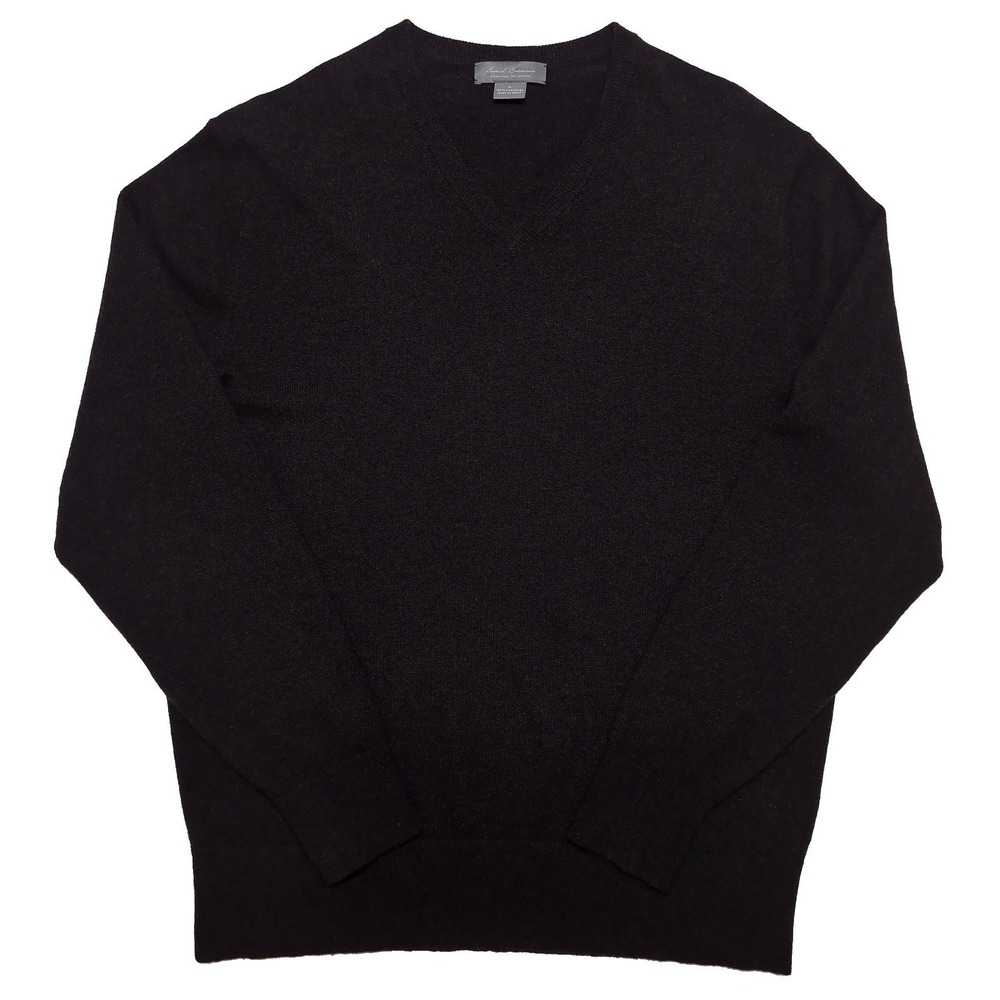DANIEL CREMIEUX 100% Cashmere V-Neck Sweater Dark Brown Black‎ Men's Large L